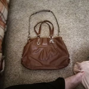 Brown leather Coach bag
